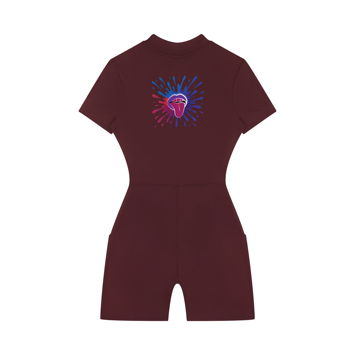 Women's Quarter-Zip Short Sleeve Romper