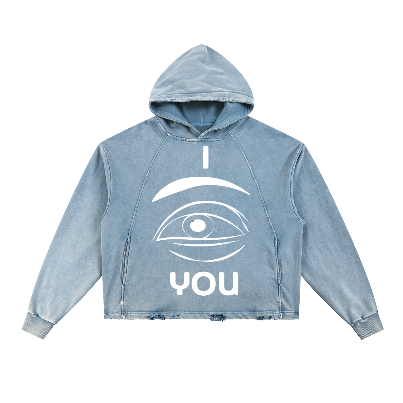 Vintage Washed Frayed-Hem Hoodie