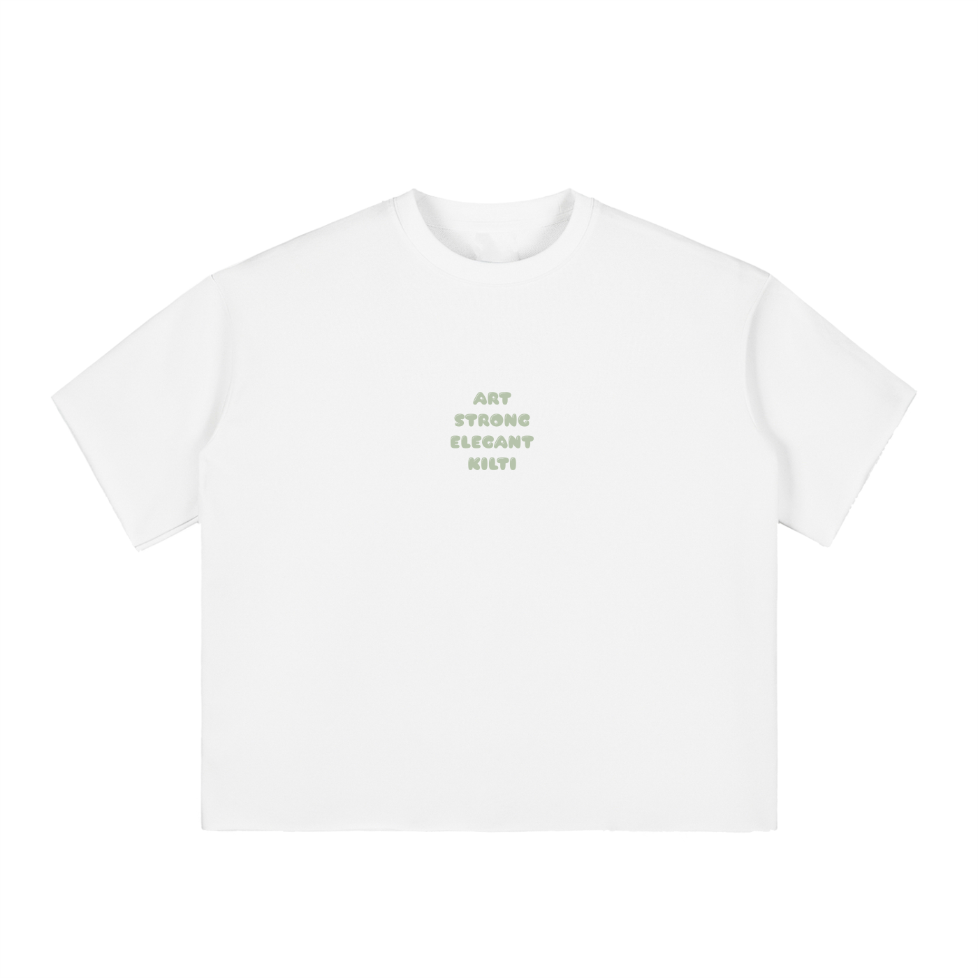 Boxy Half-Sleeve Raw-Edge T-Shirt