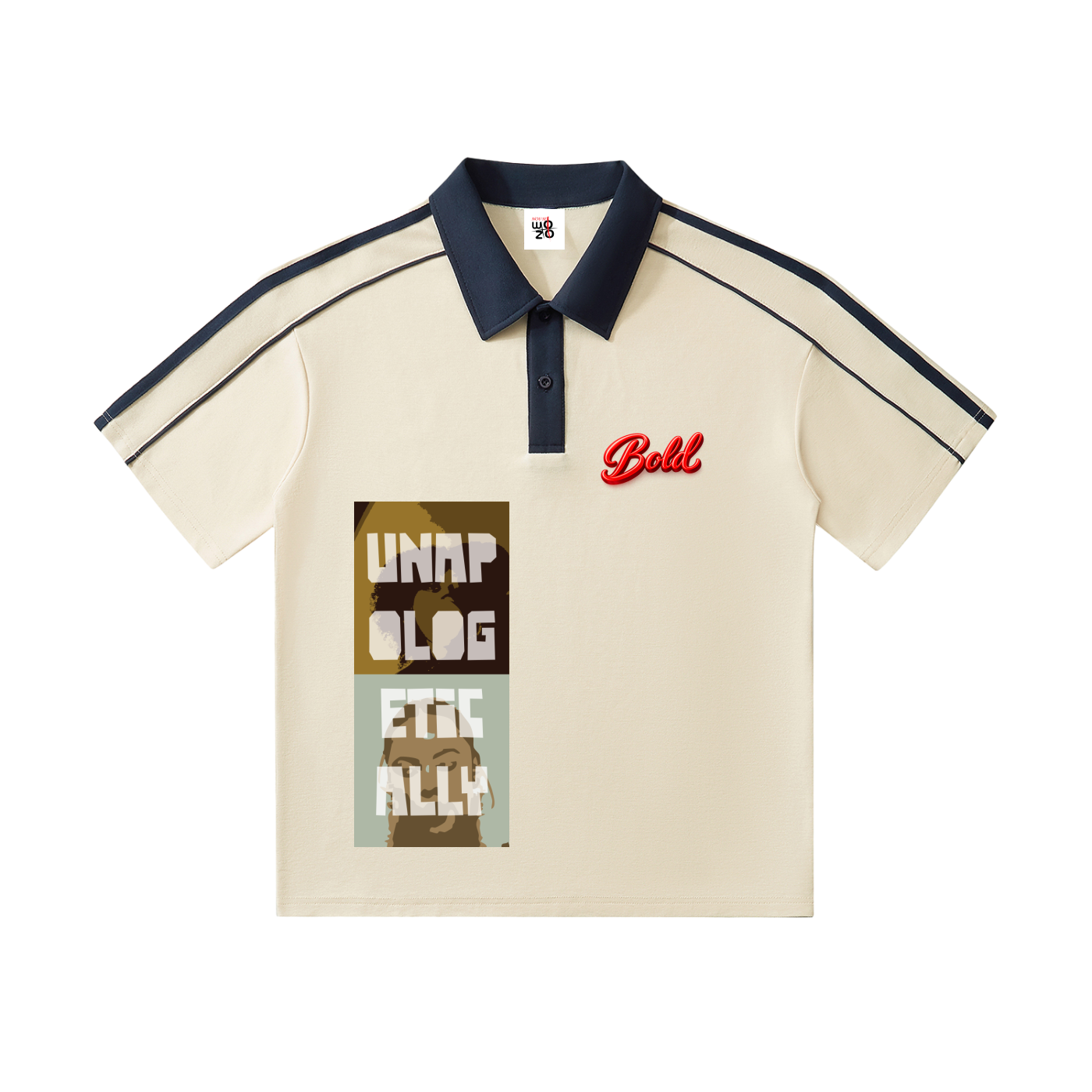 Contrast Collar Short-Sleeve Polo Shirt
