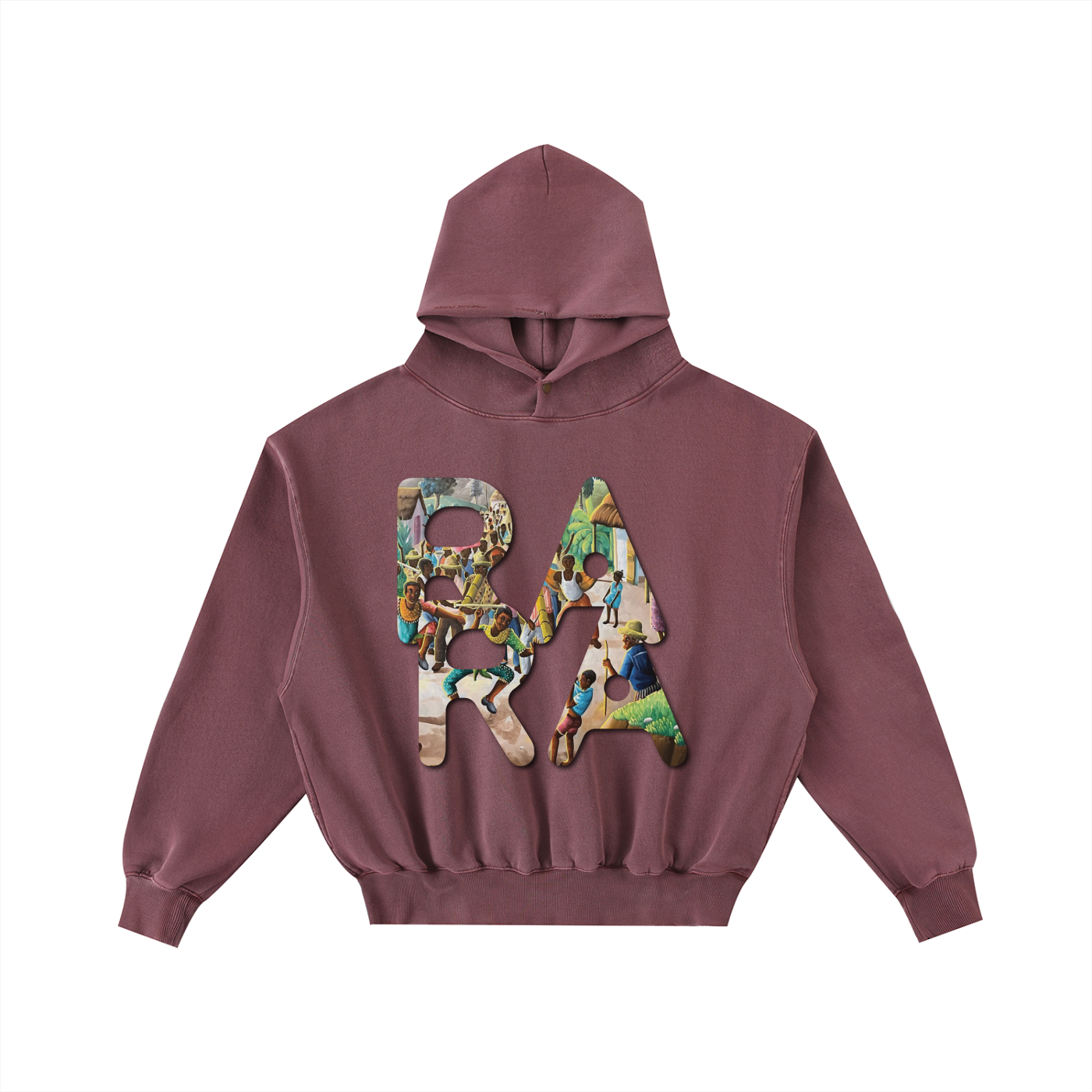 Frayed Enzyme Washed Fleece Hoodie