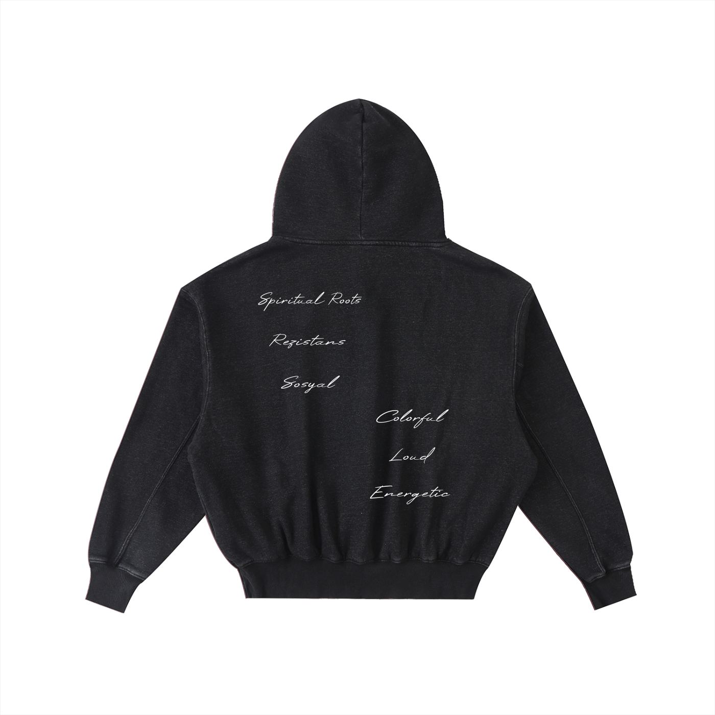 Frayed Enzyme Washed Fleece Hoodie