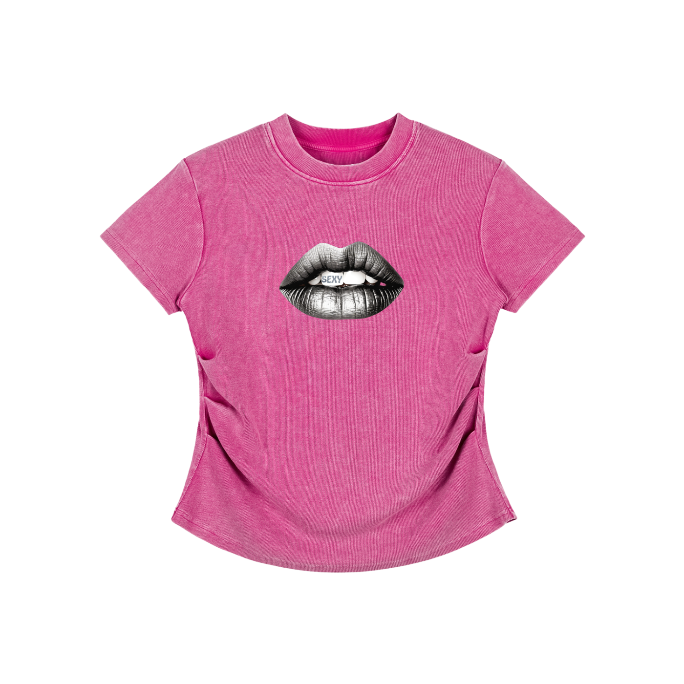 Vintage Washed Bodycon Cotton T-Shirt