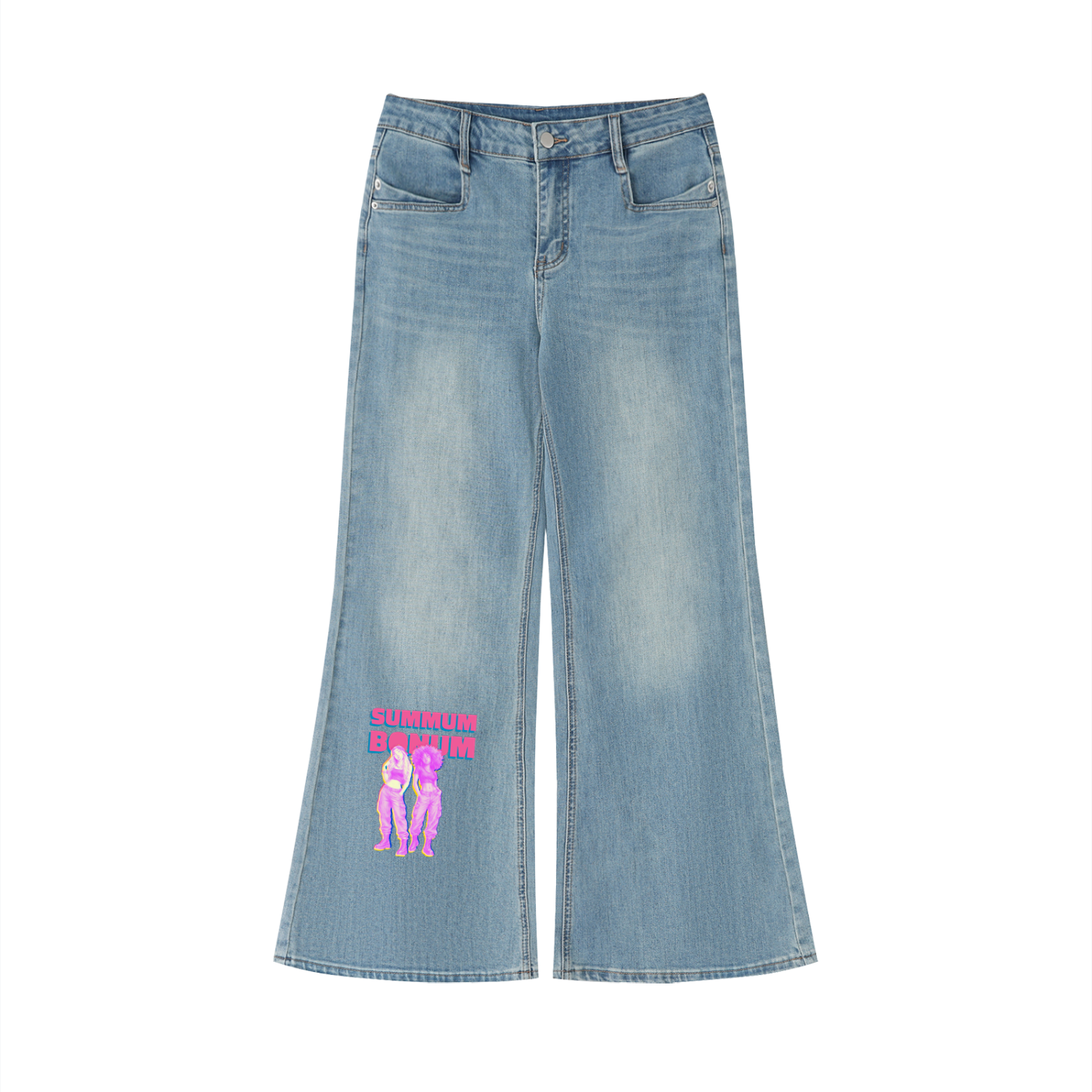 Women's Vintage Wash Flared Leg Jeans