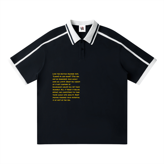 Unisex Contrast Piping Polo Shirt