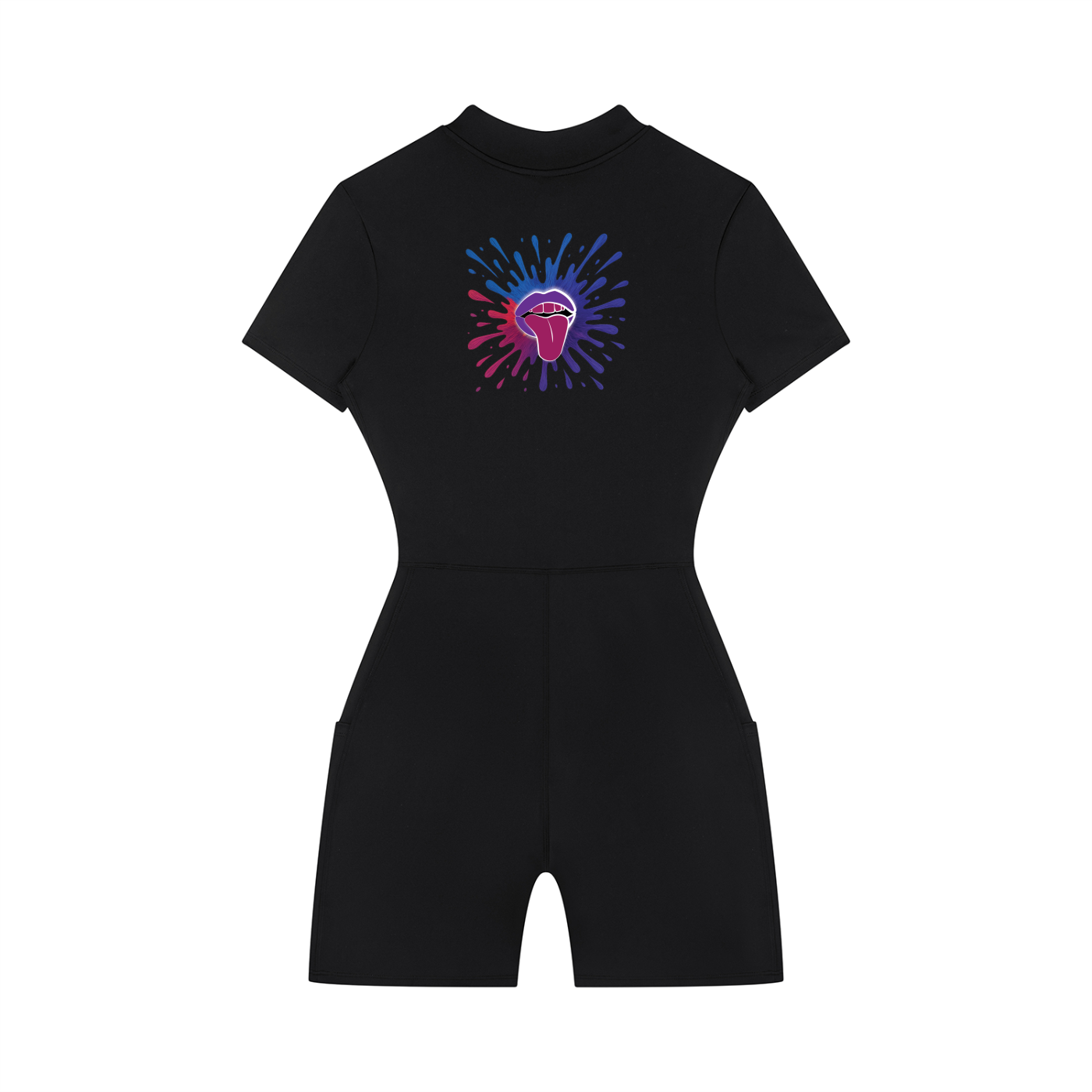 Women's Quarter-Zip Short Sleeve Romper