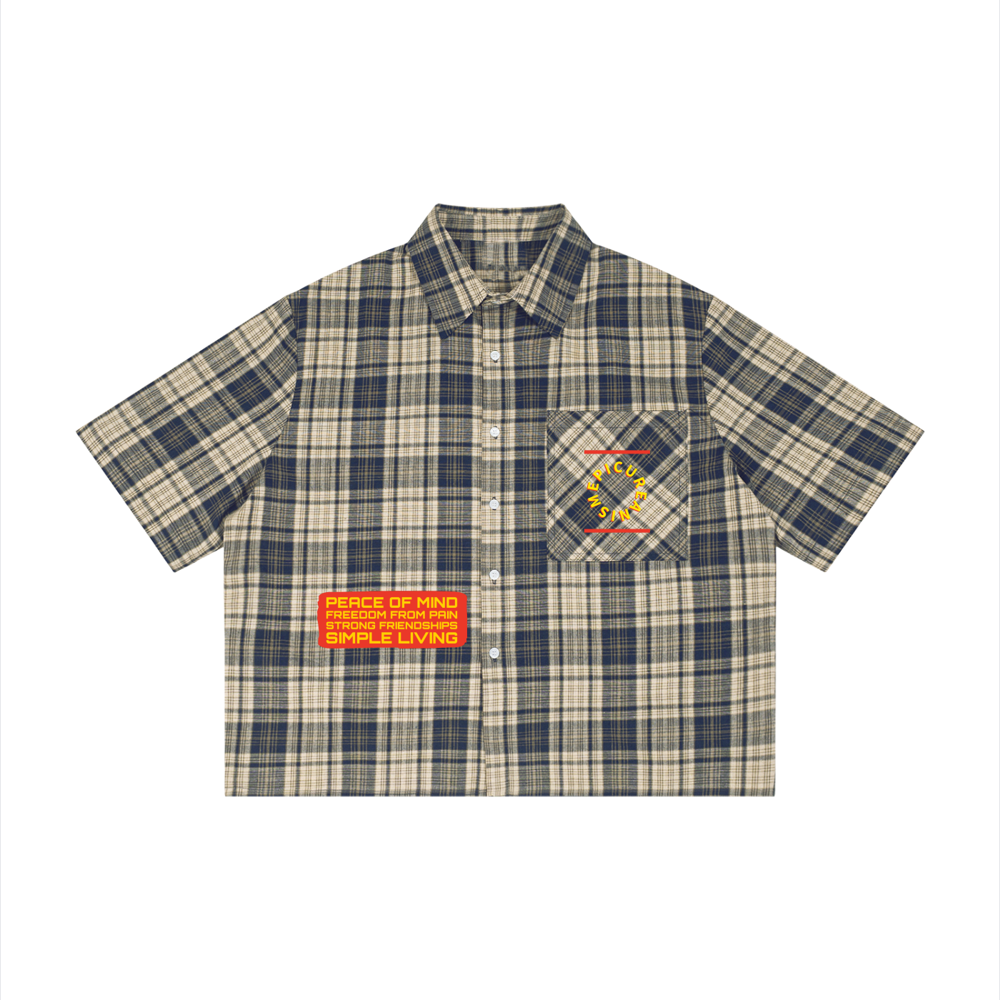 Unisex Plaid Boxy Short Sleeve Shirt