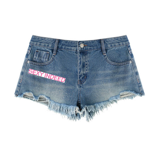 Women's Vintage Wash Raw Hem Denim Shorts