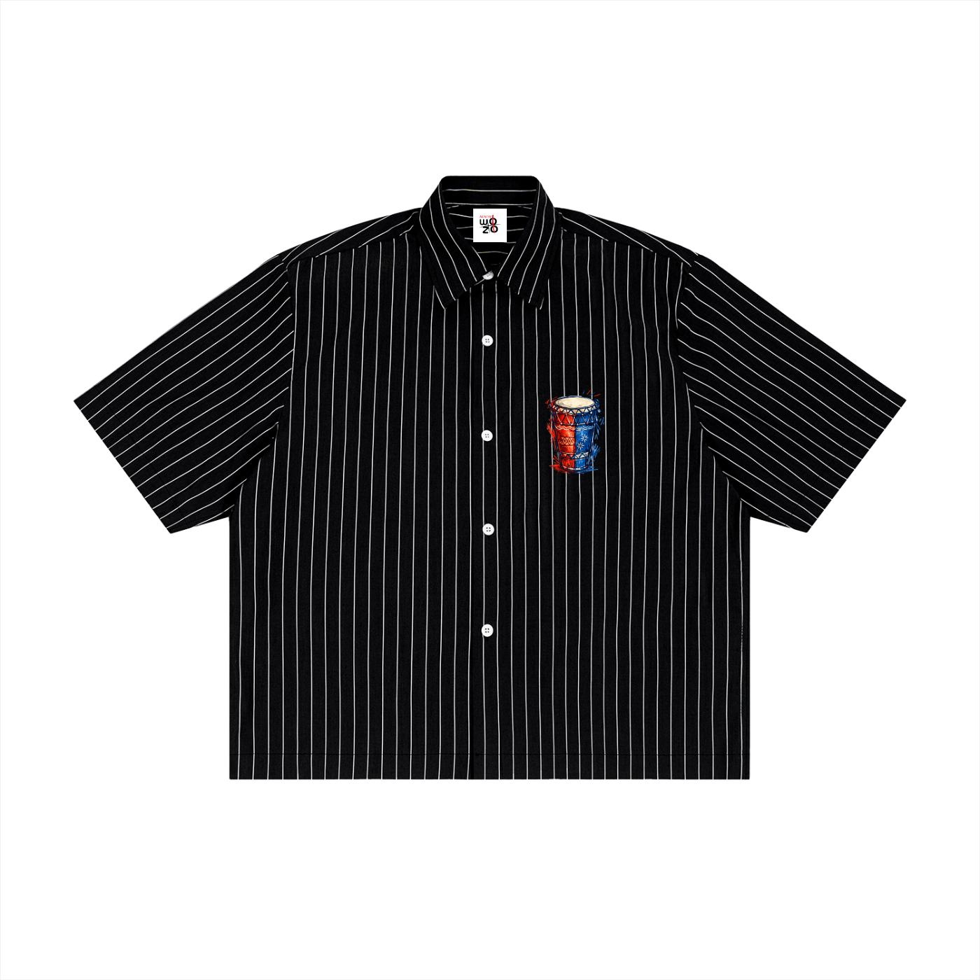 Unisex Striped Boxy Button-Up Shirt