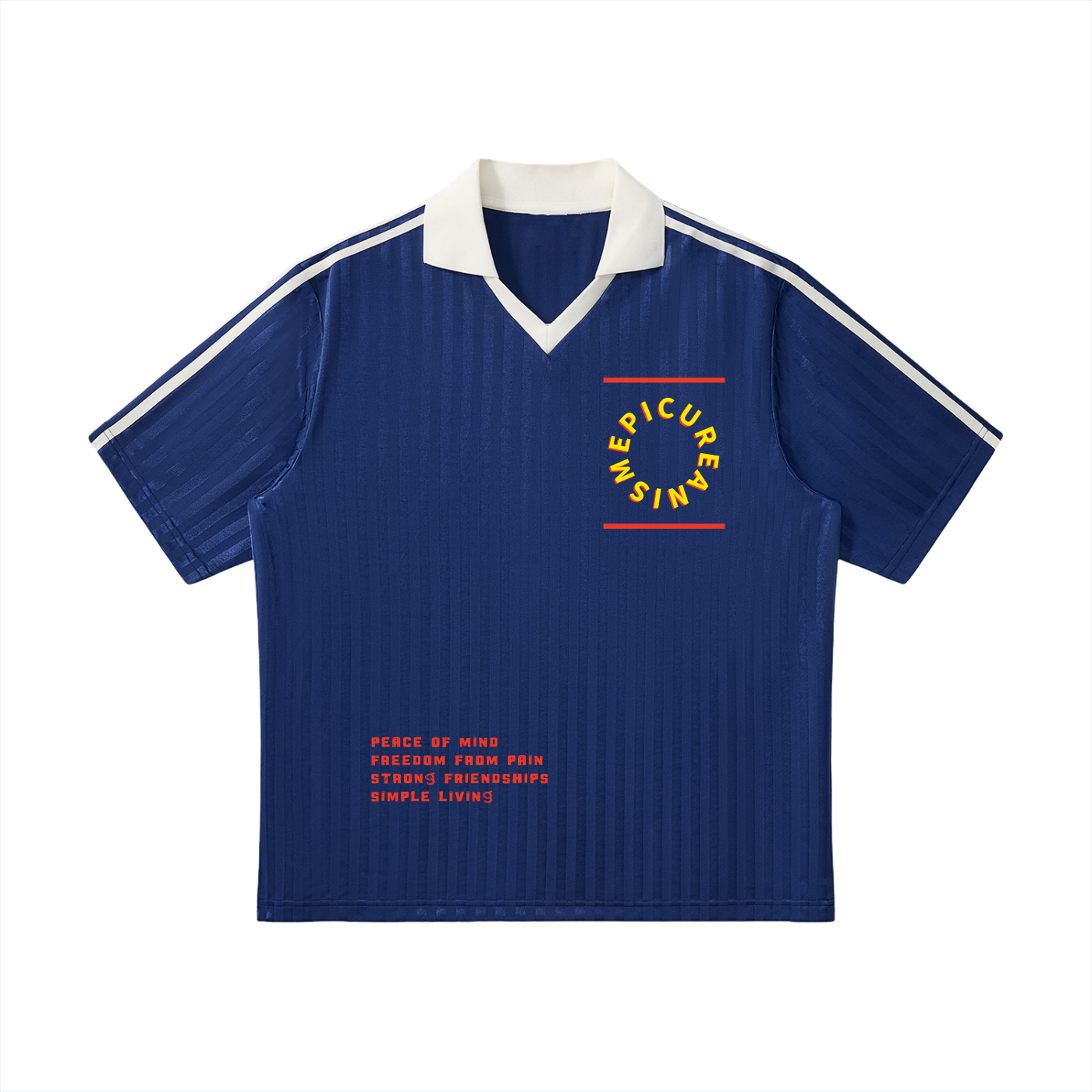Contrast Collar Striped Soccer Jersey