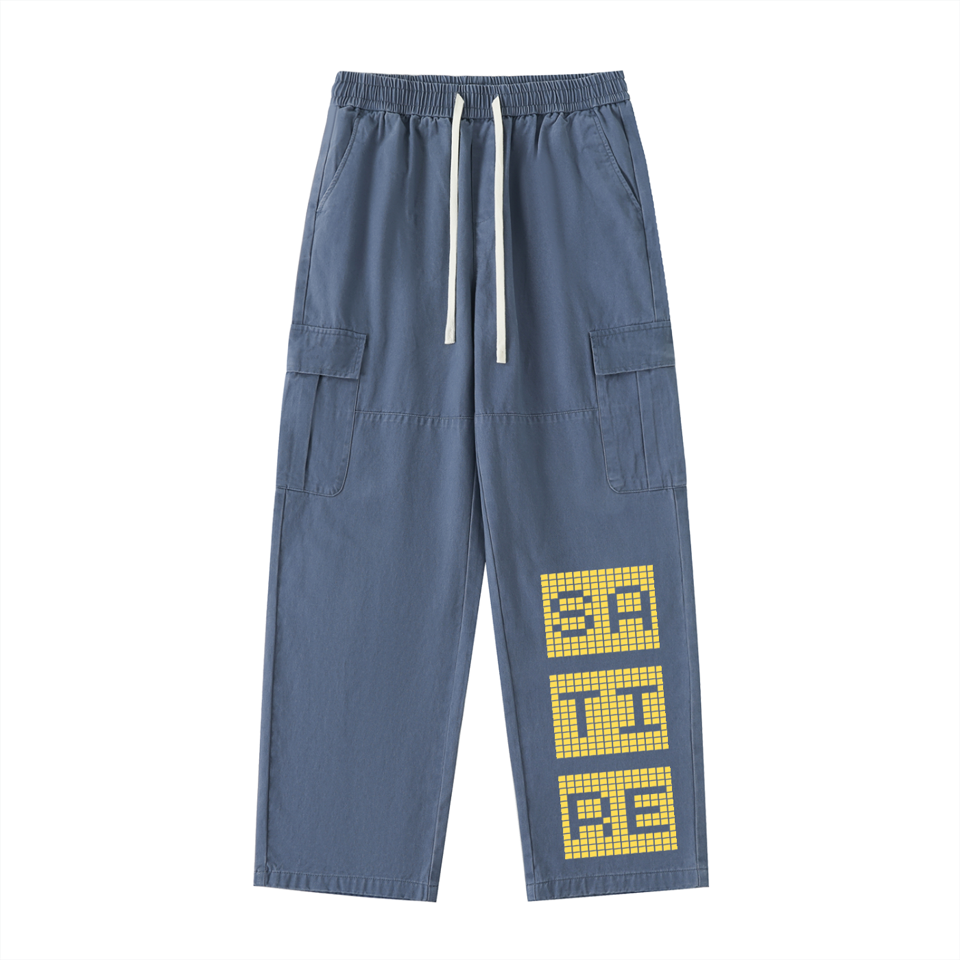 Drawstring Waist Straight-Leg Cargo Pants