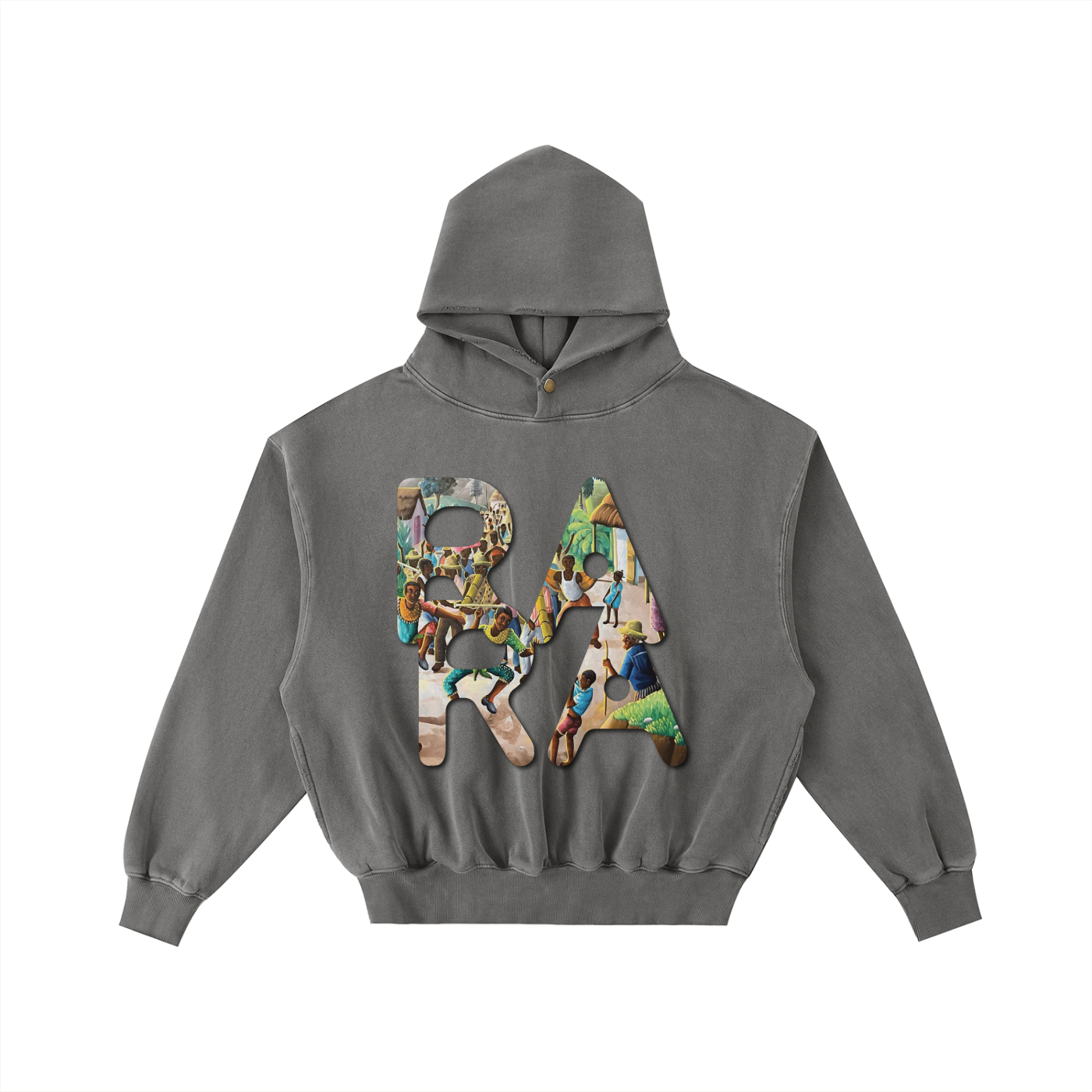 Frayed Enzyme Washed Fleece Hoodie
