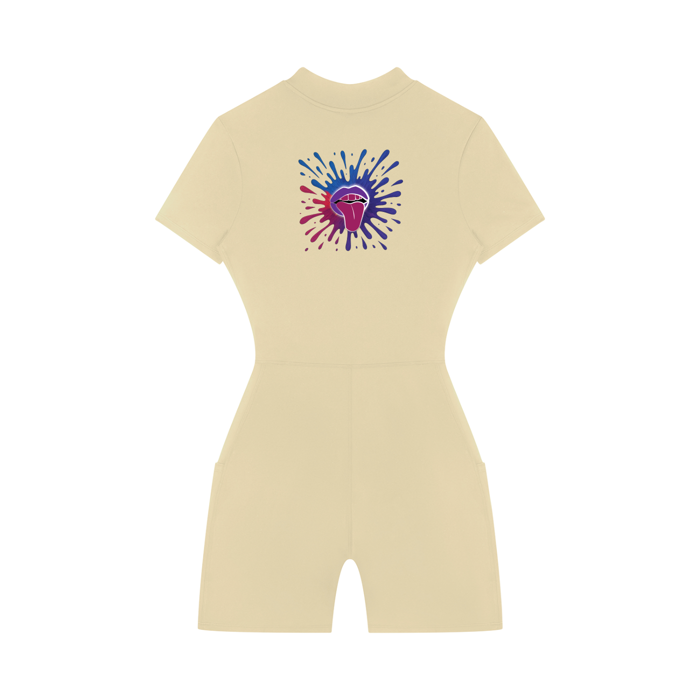 Women's Quarter-Zip Short Sleeve Romper