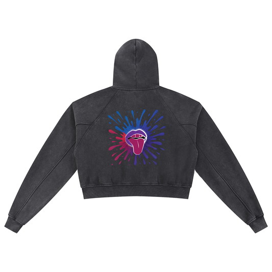 Snow Washed Cropped Hoodie