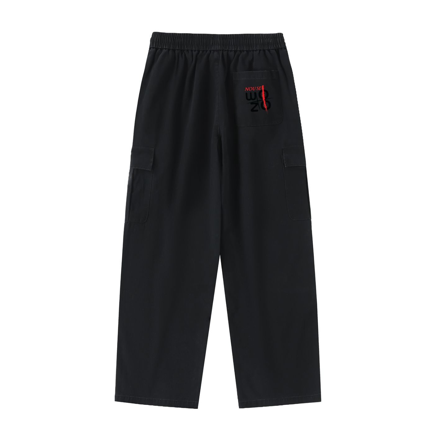 Drawstring Waist Straight-Leg Cargo Pants