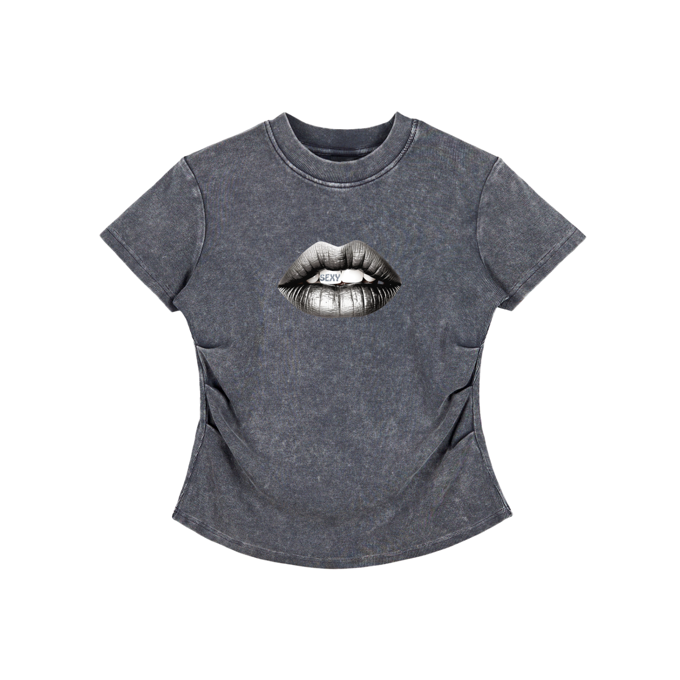 Vintage Washed Bodycon Cotton T-Shirt