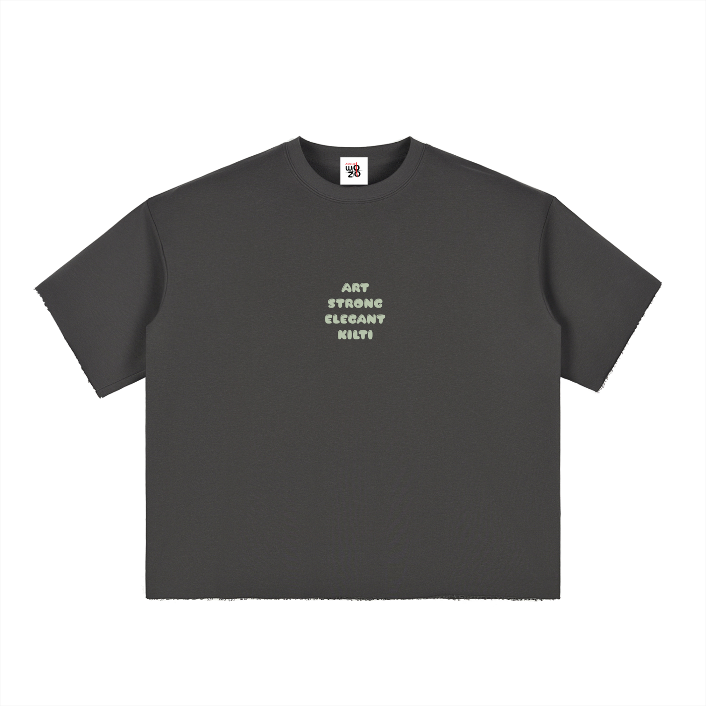 Boxy Half-Sleeve Raw-Edge T-Shirt