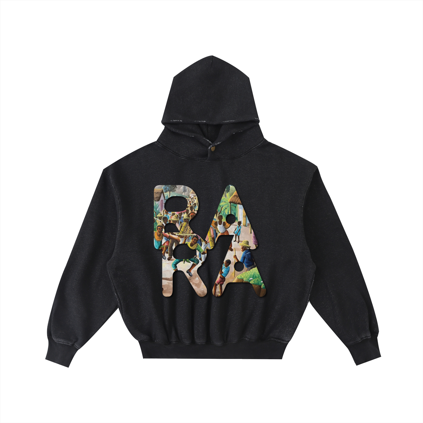 Frayed Enzyme Washed Fleece Hoodie