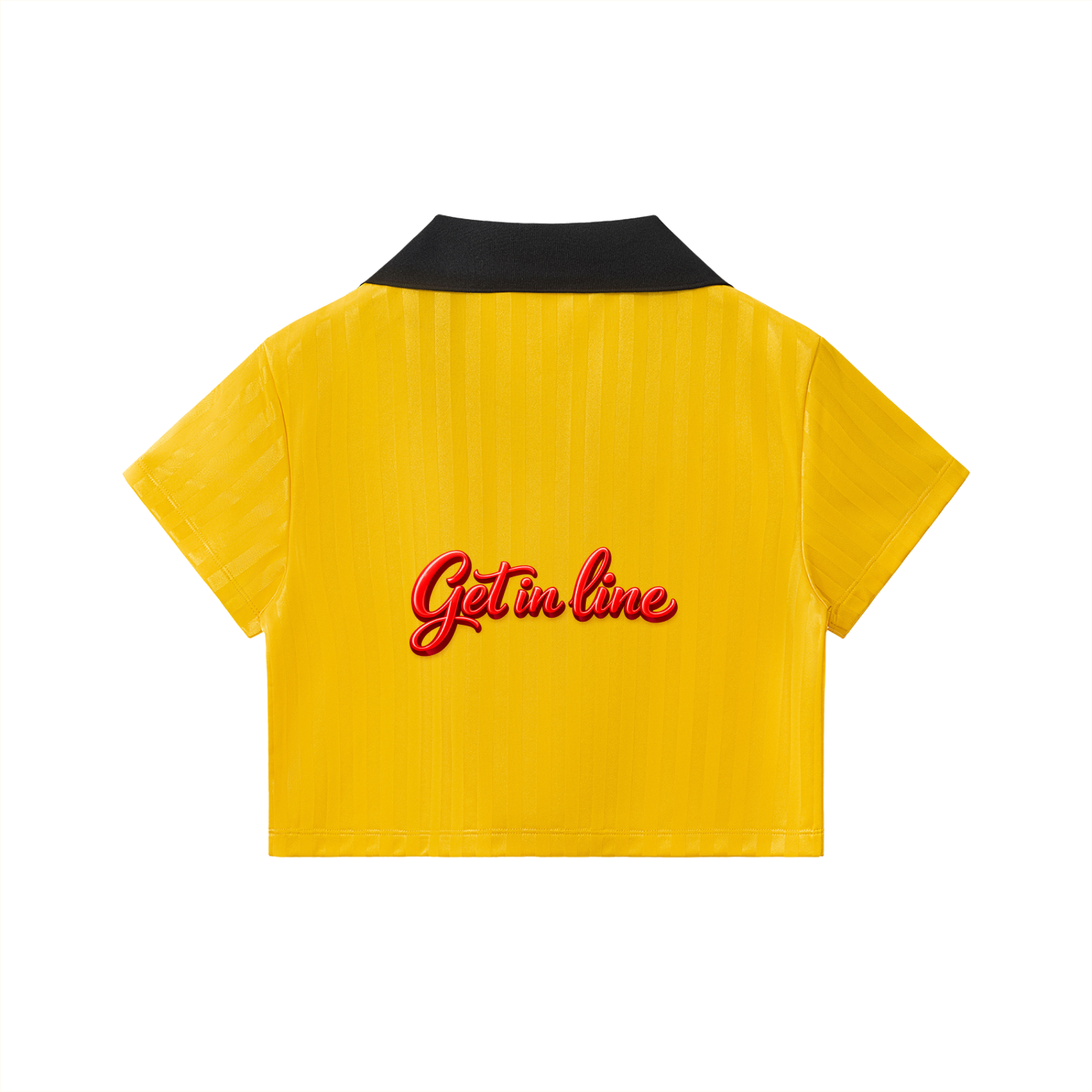 Contrast Collar Striped Cropped Jersey