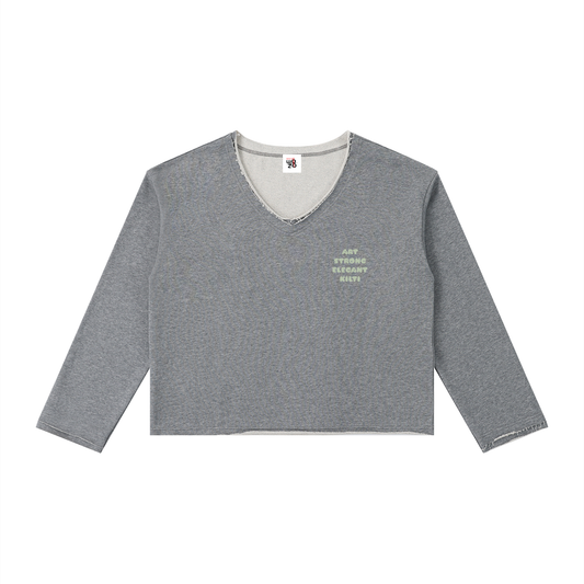Women's Raw Hem Long Sleeve T-Shirt