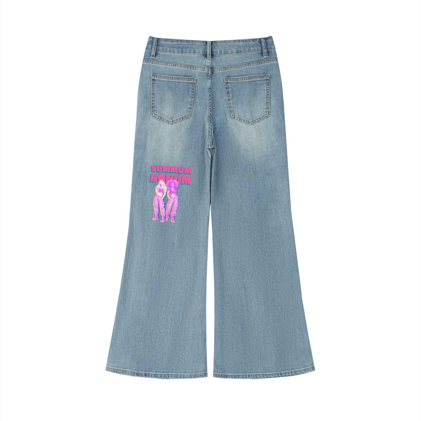 Women's Vintage Wash Flared Leg Jeans