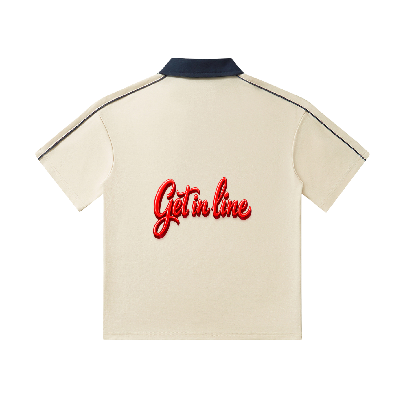 Contrast Collar Short-Sleeve Polo Shirt