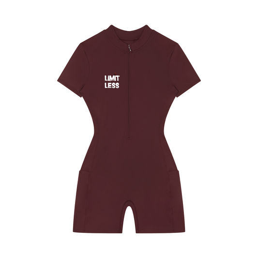 Women's Quarter-Zip Short Sleeve Romper