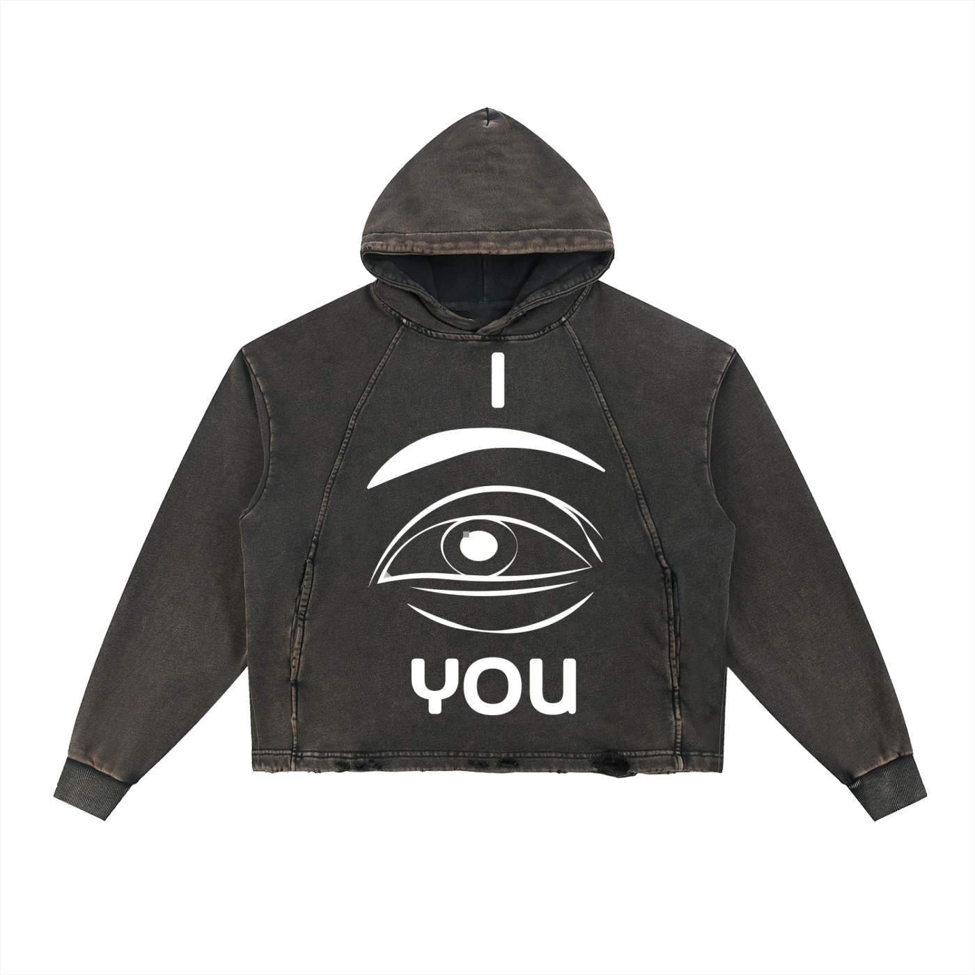 Vintage Washed Frayed-Hem Hoodie