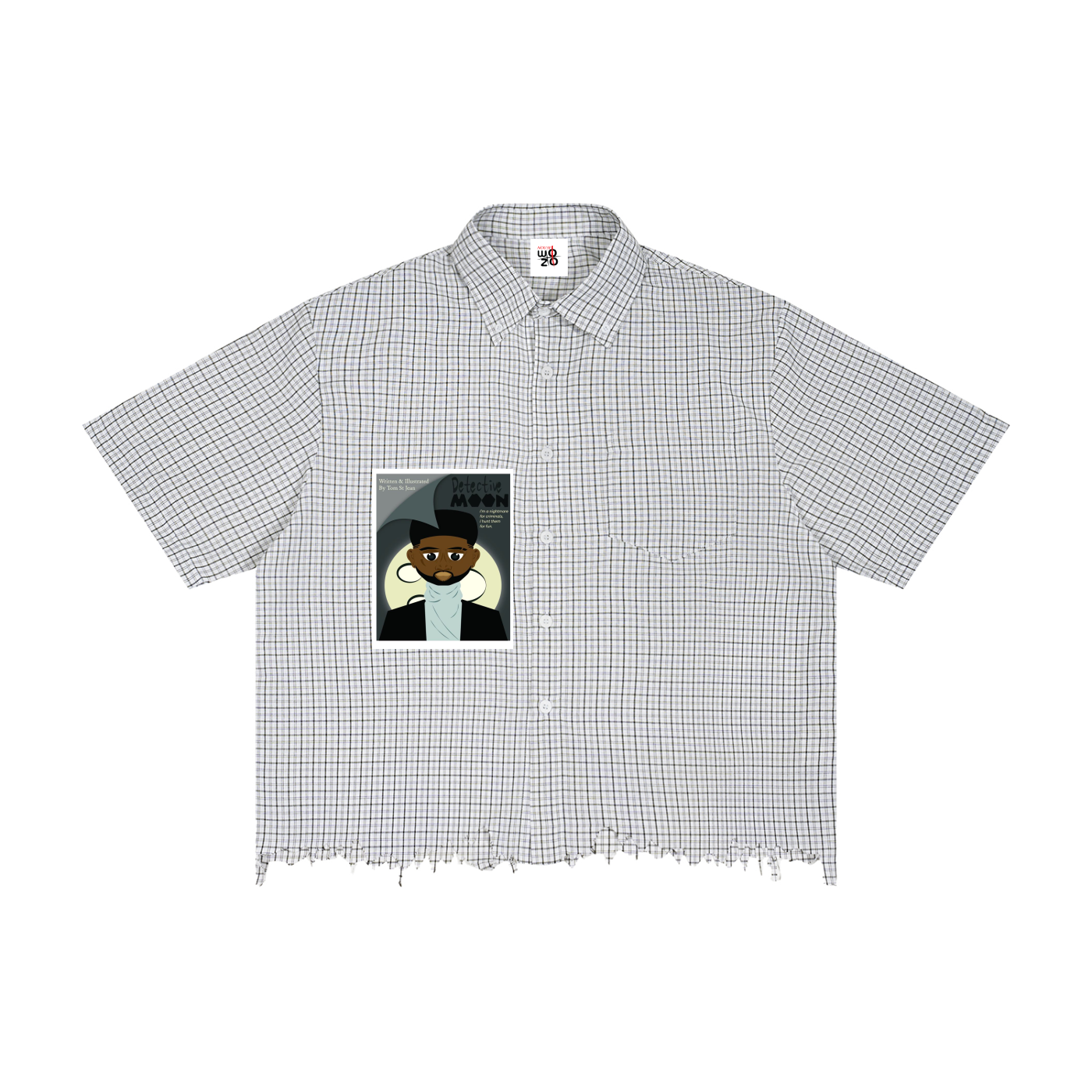 Unisex Distressed Plaid Boxy Shirt