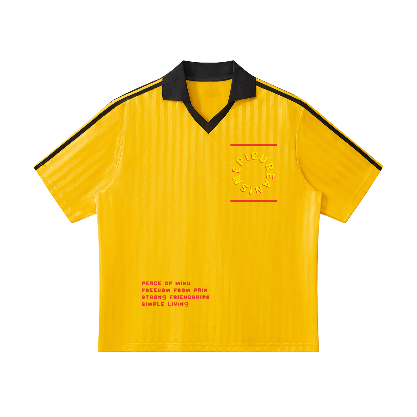 Contrast Collar Striped Soccer Jersey