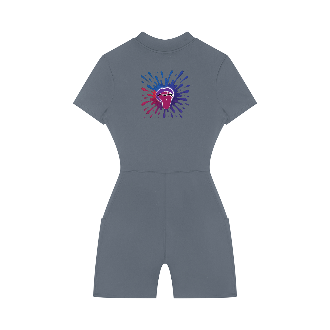 Women's Quarter-Zip Short Sleeve Romper