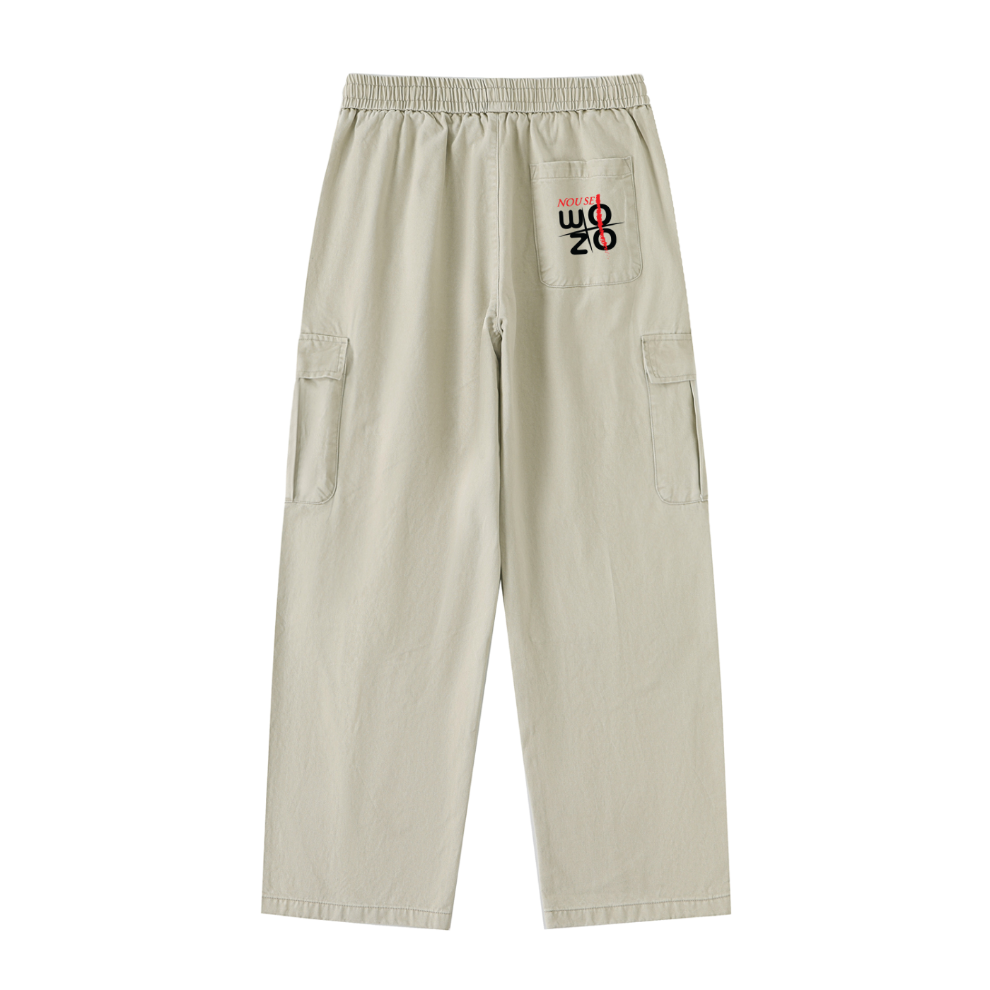 Drawstring Waist Straight-Leg Cargo Pants