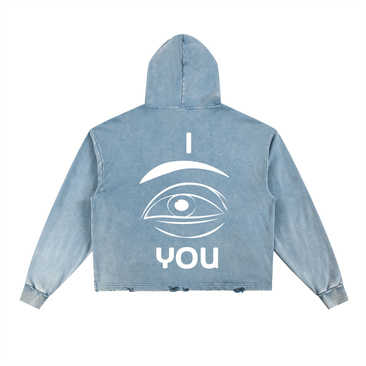 Vintage Washed Frayed-Hem Hoodie