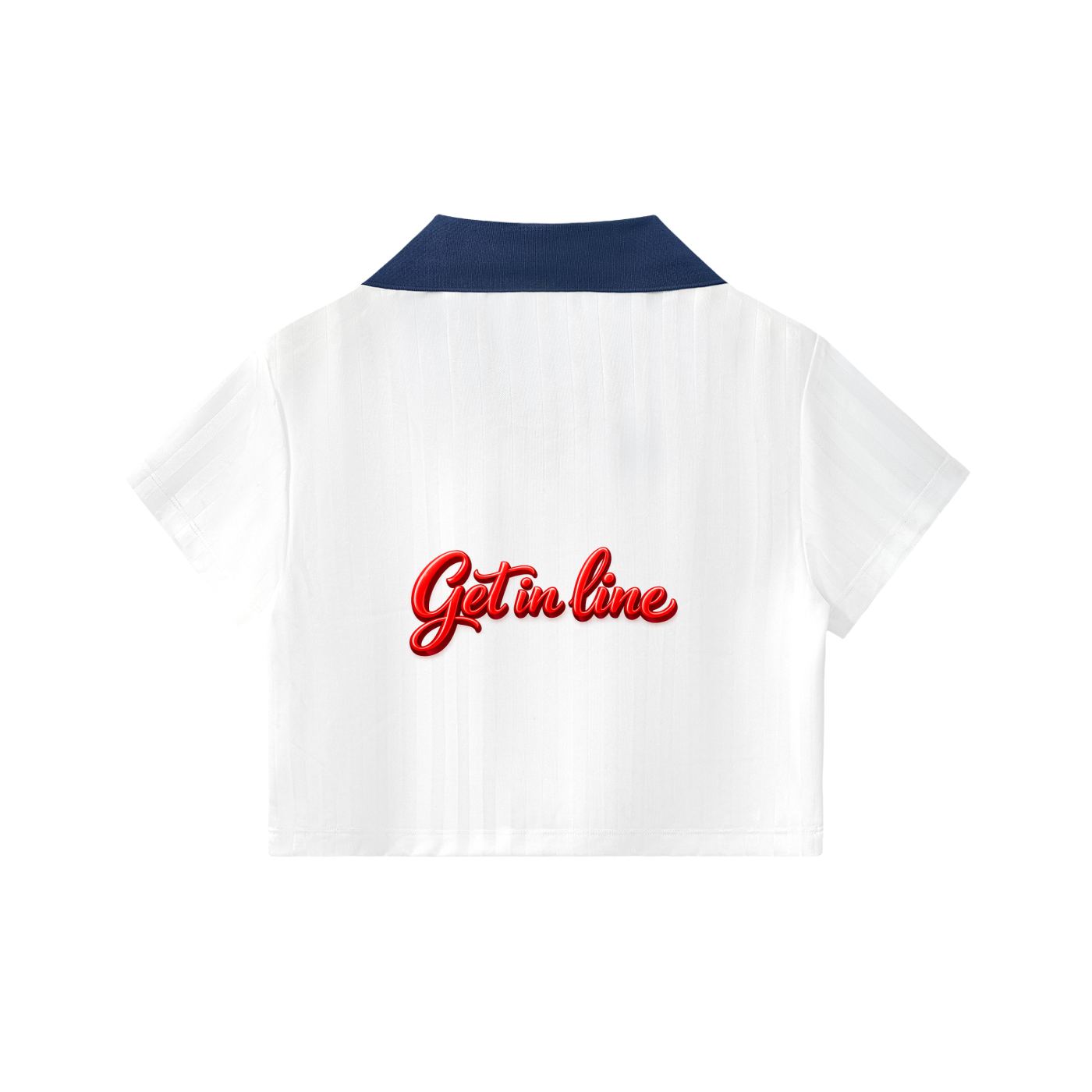 Contrast Collar Striped Cropped Jersey