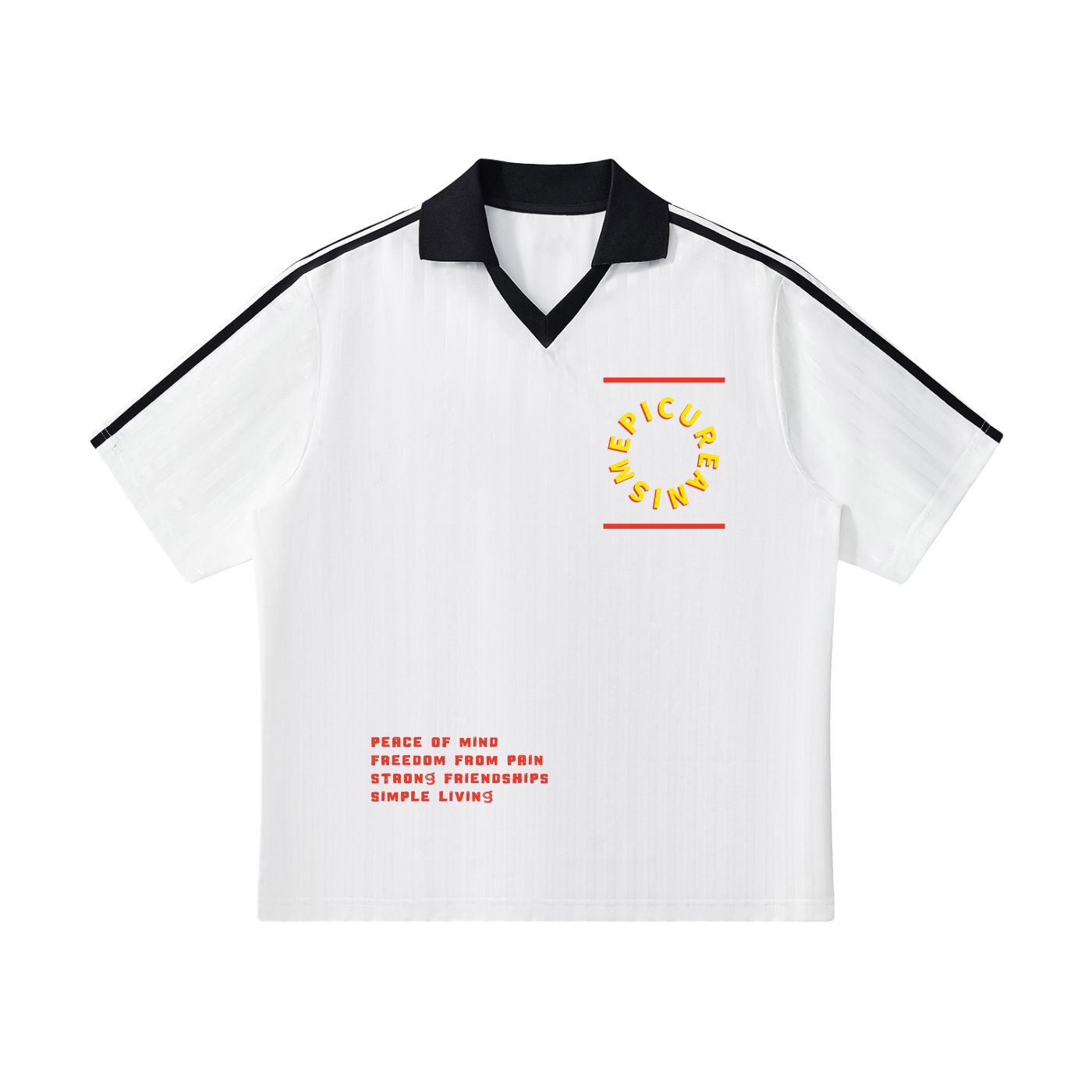Contrast Collar Striped Soccer Jersey