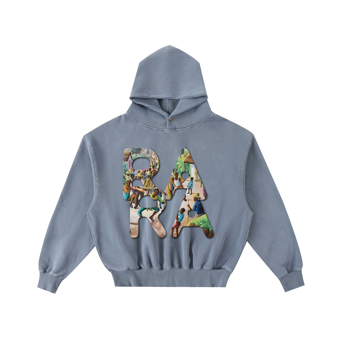 Frayed Enzyme Washed Fleece Hoodie
