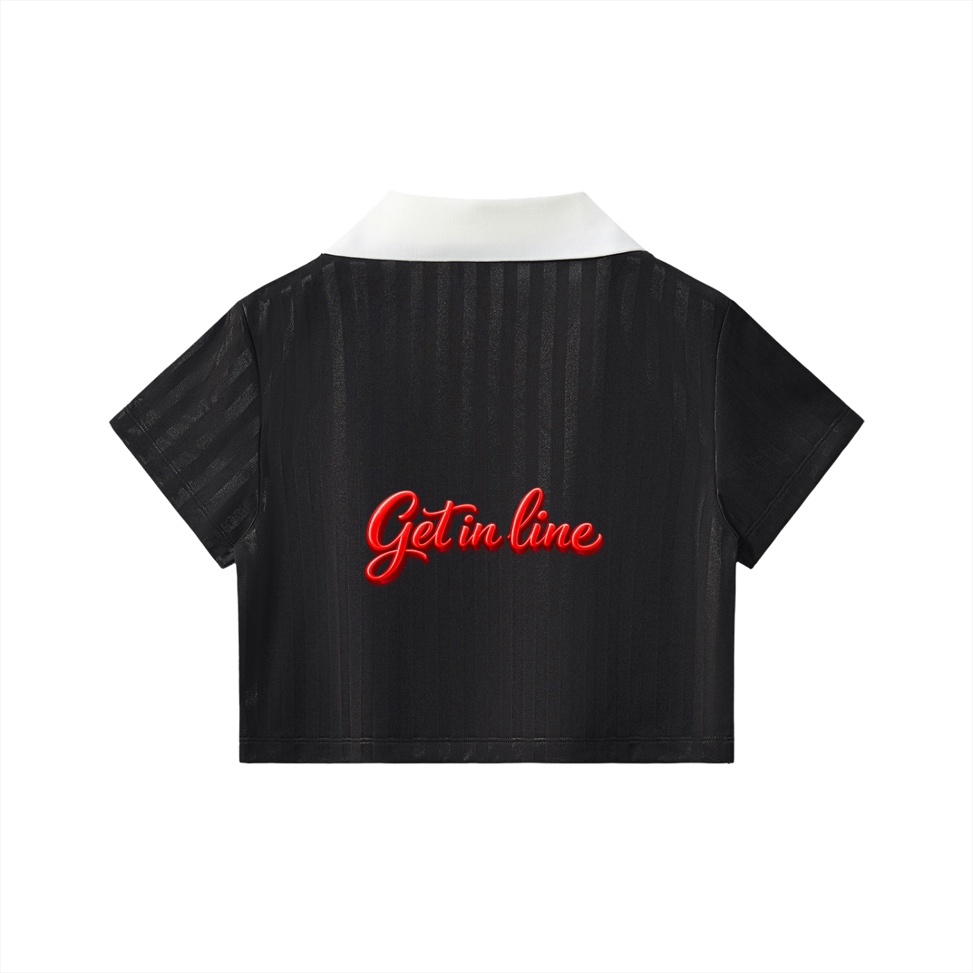 Contrast Collar Striped Cropped Jersey