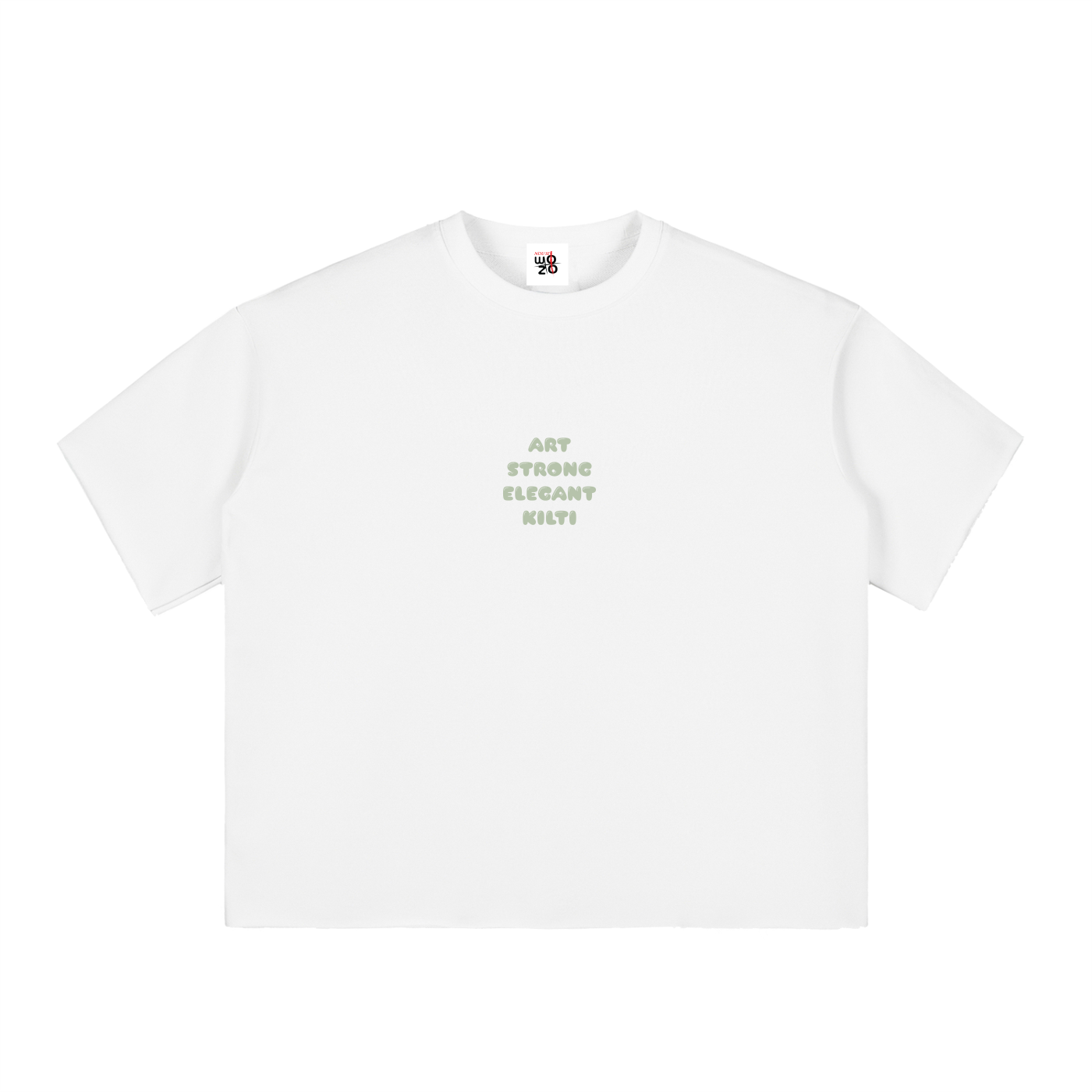 Boxy Half-Sleeve Raw-Edge T-Shirt