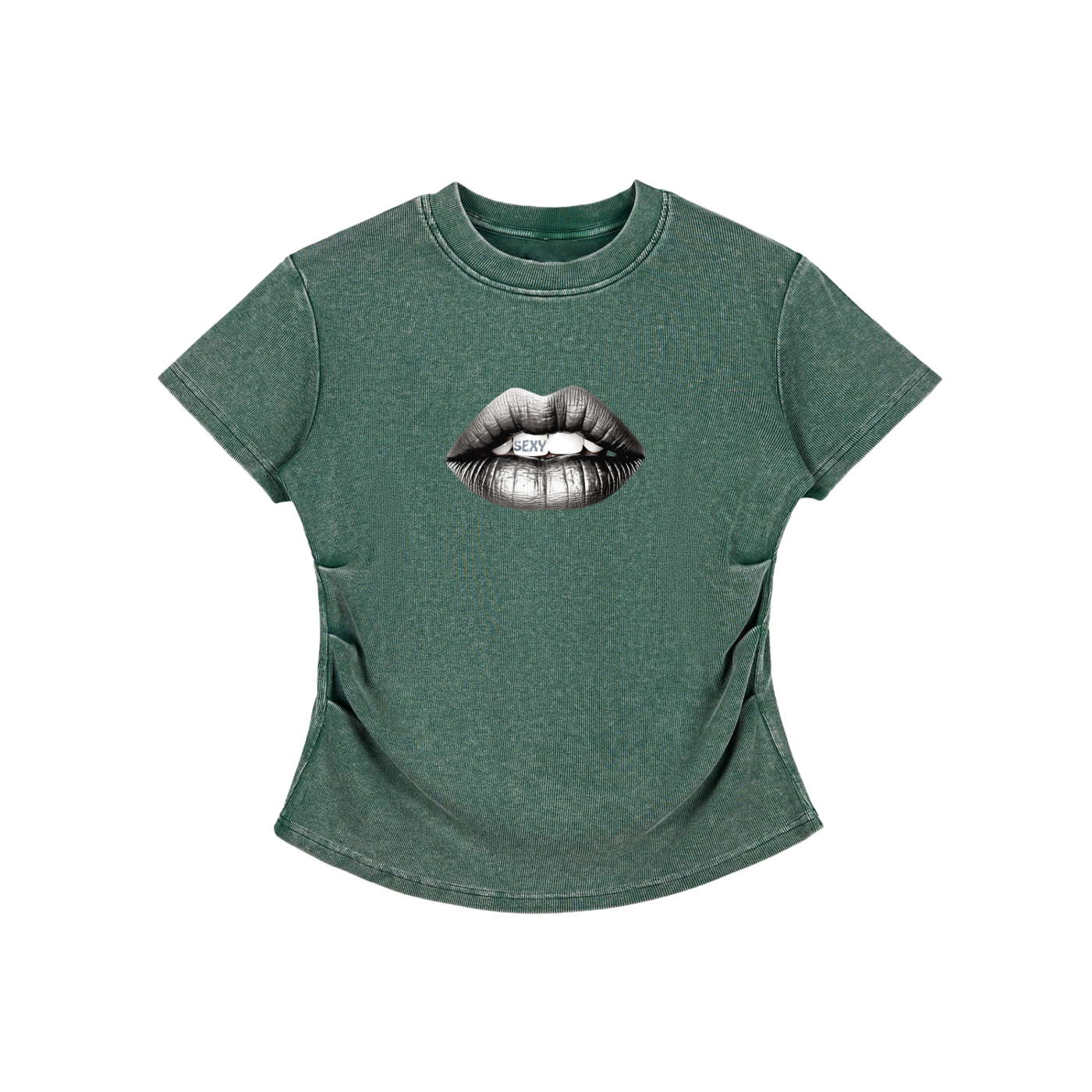 Vintage Washed Bodycon Cotton T-Shirt