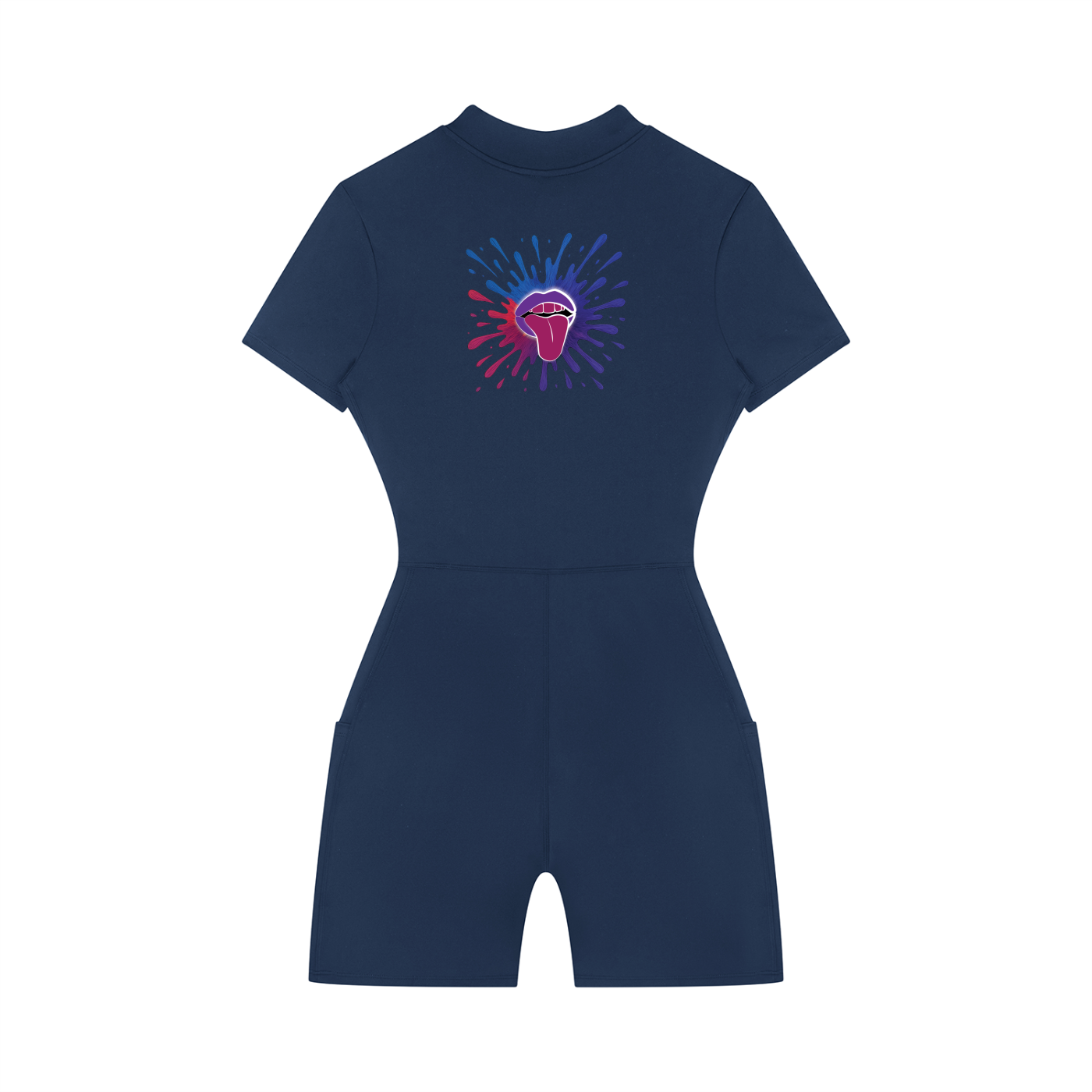 Women's Quarter-Zip Short Sleeve Romper