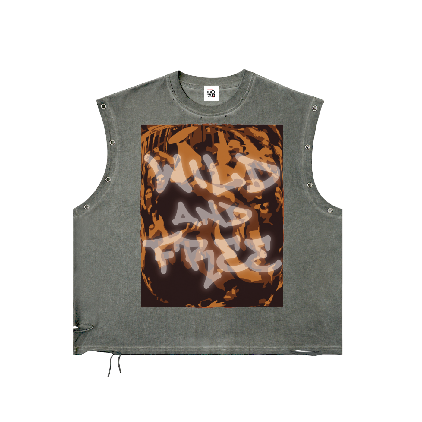 Distressed Grommet Eyelet Tank Top