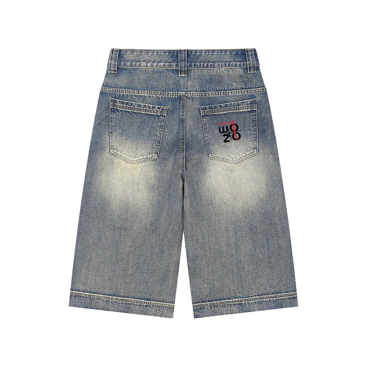 Vintage Wash Baggy Denim Shorts