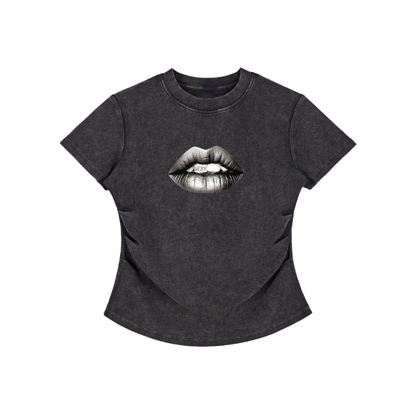 Vintage Washed Bodycon Cotton T-Shirt