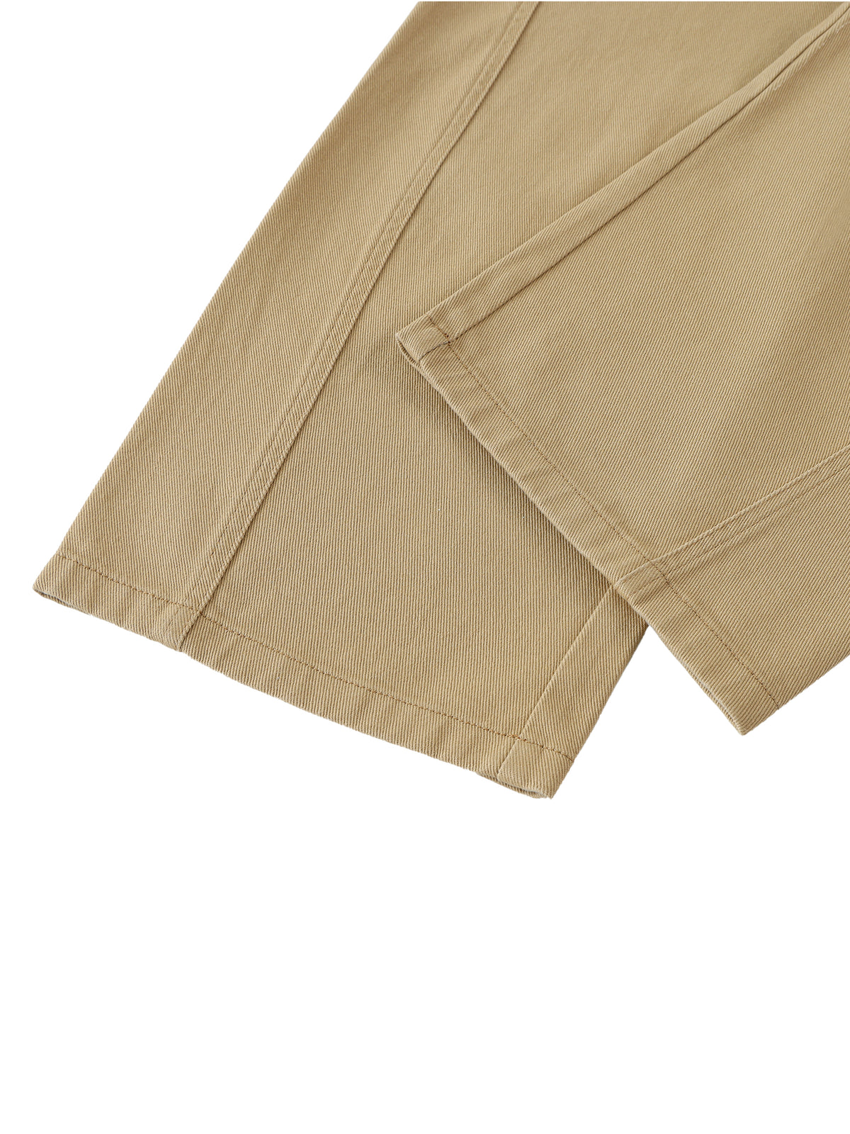 Twisted-Seam Belted Curved-Blade Pants