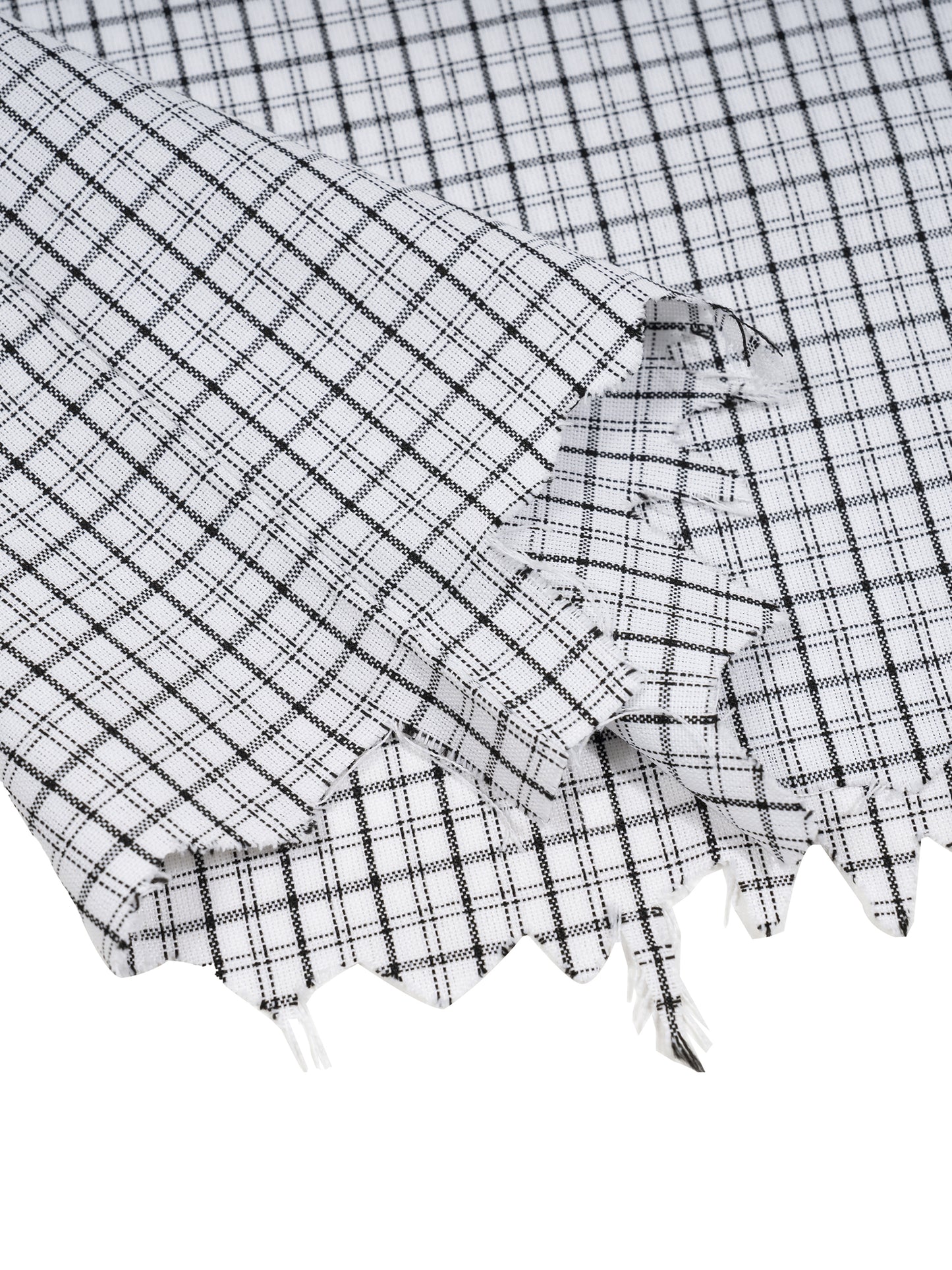 Unisex Distressed Plaid Boxy Shirt